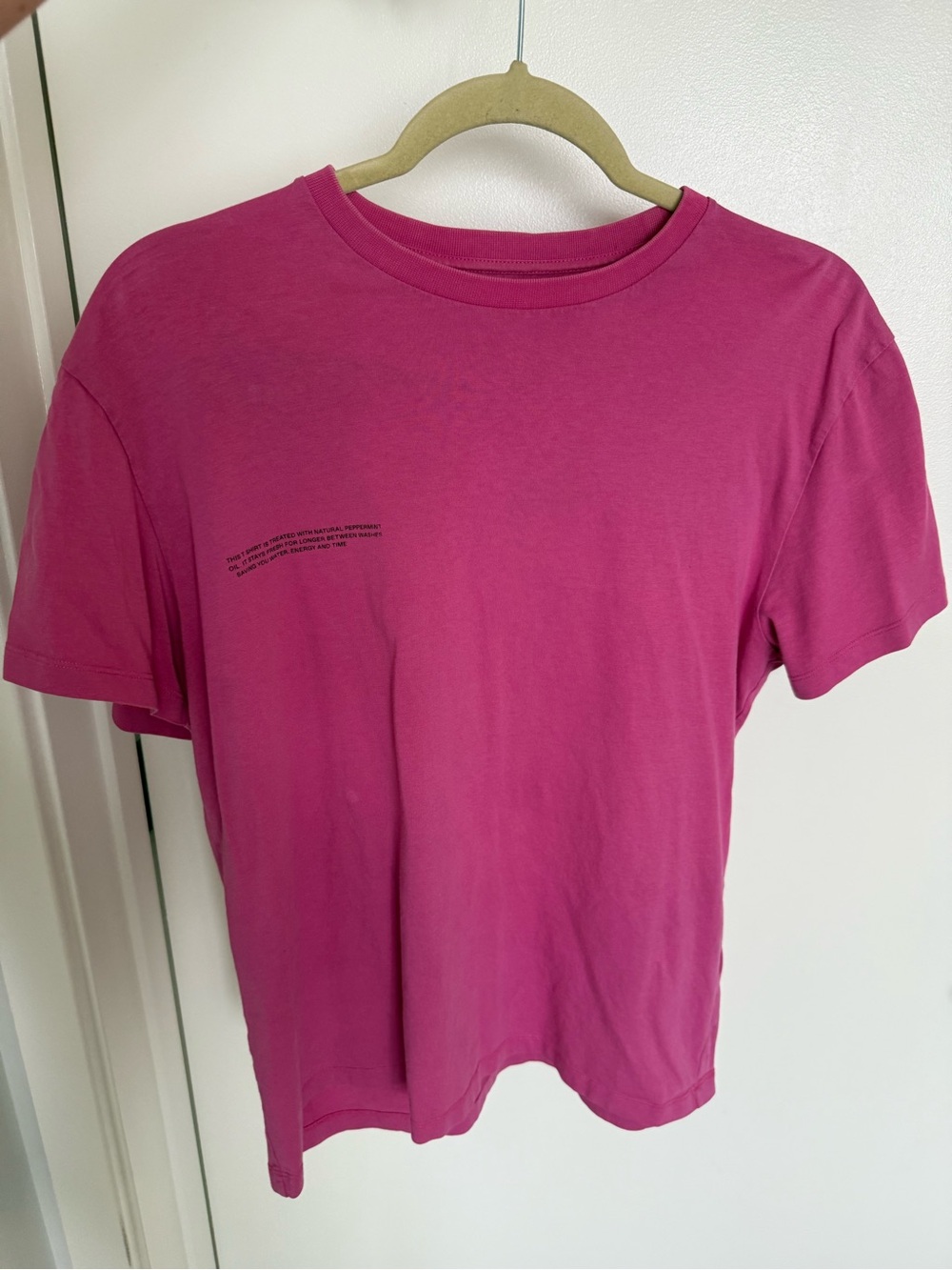 Pangaia Organic Cotton Tee — Magenta/Pink, Size XS — Peppermint Treated